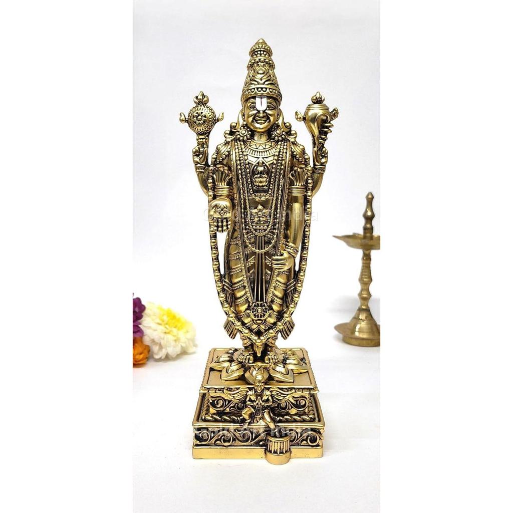 Lord Tirupati Balaji Idol with Garuda Murti for Mandir Pooja Room Lord Vishnu Shree Venkateswara Swamy Srinivasa Statue God Balaji Home Decor