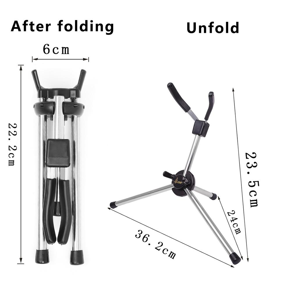 M MBAT Saxophone Bracket Alto Tenor Soprano Sax Portable Foldable Metal Leg Stand Tripod Holder Woodwind Instrument Accessories
