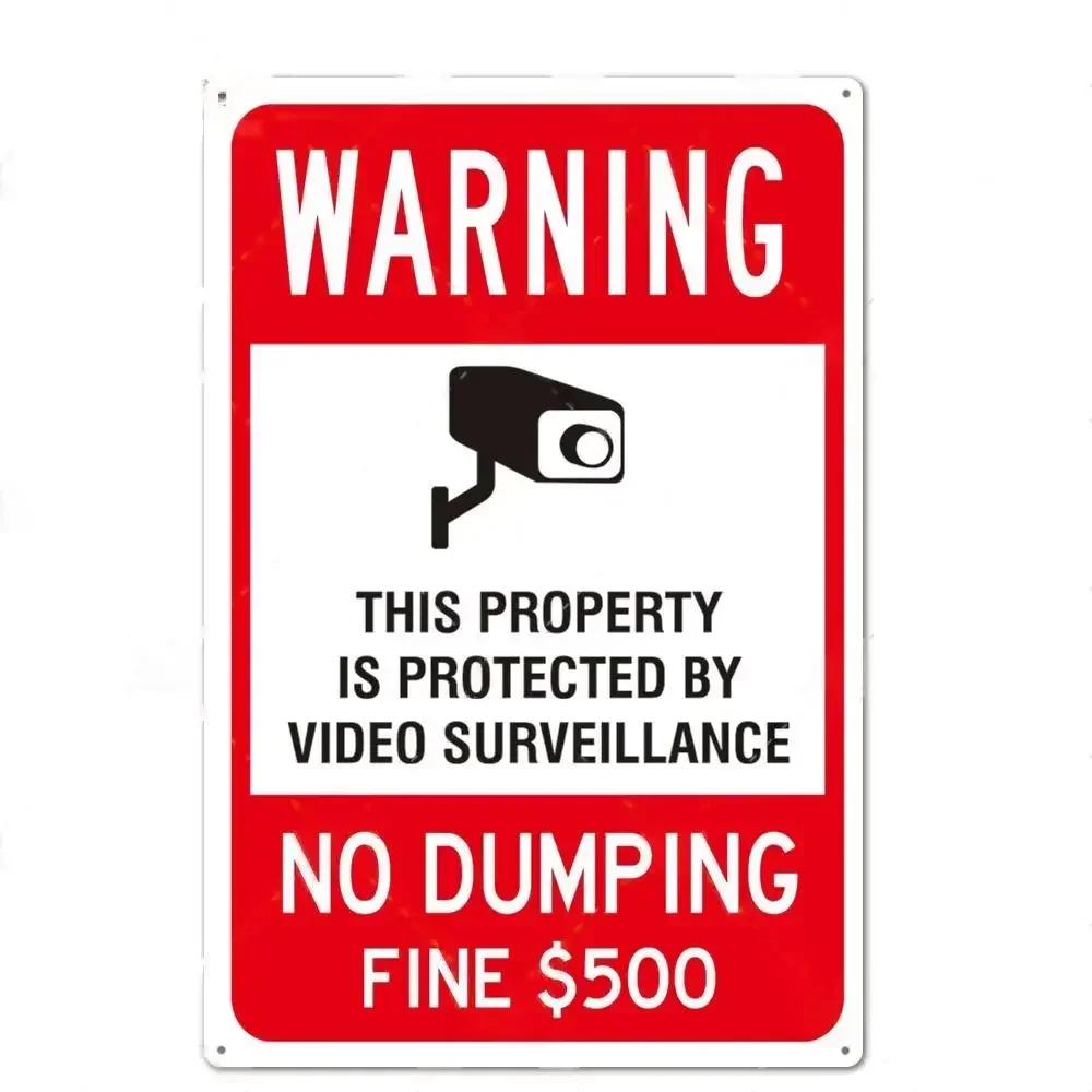 1pc No Trespassing No Entry Private Property Warning Signs Public Garage Workshop Wall Decor Vintage Metal Sign 8x12 Inch