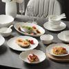 Underglaze Color Tableware Bowl Combination Household New Fish Plate Vegetable Plate White Tableware Simple Pattern Bowl Plate
