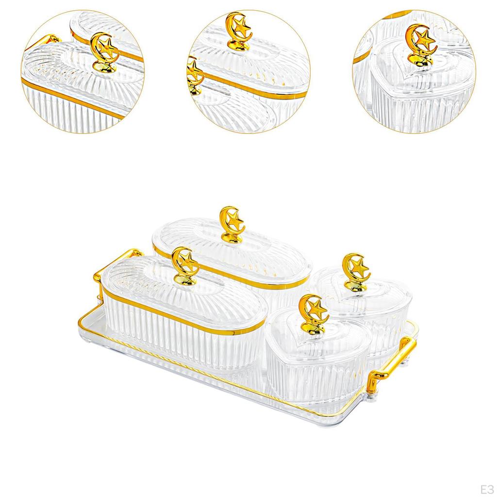 Appetizer Plate Dried Fruit Snack Serving Food Storage Box Divided Platter for