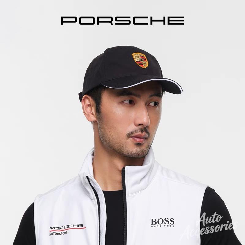 Vyšívaná závodní motocyklová čepice Nastavitelná ochrana proti slunci Čepice s kšiltem Duck Tongue Hip Hop čepice Pro Porsche Macan Panamera Cayenne samolepky