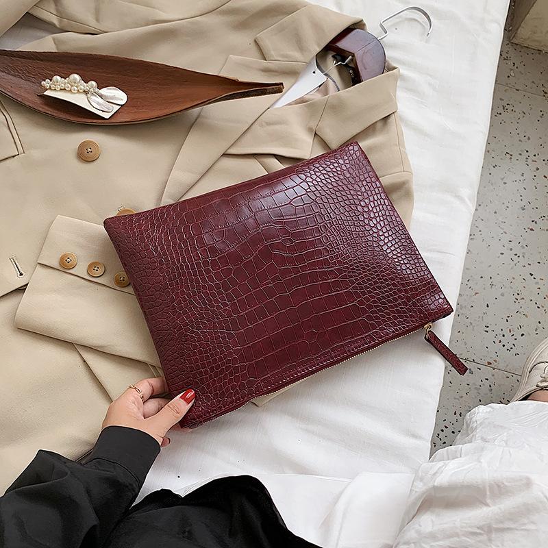 Women Fashion Handbag And Purse Stone Pattern Soft PU Leather Envelope Bag Large Capacity Ladies Day Clutch Wallet For Party