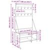 Clothing Rack with Shelf Black Oak Effect 100 X 41 X 184 Cm