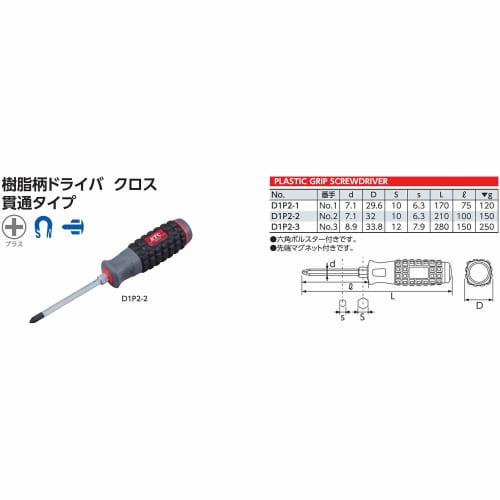 Kyoto Machinery Tools (KTC) Resin Handle Driver Cross Penetration Type No.3 D1P23