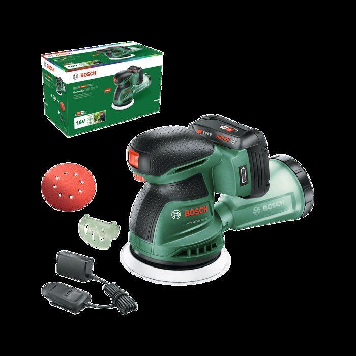 Ponceuse excentrique sans fil BOSCH - UniversalOrbit 18V 20 - 18V - 125mm - 1 batterie 2,0 Ah + chargeur