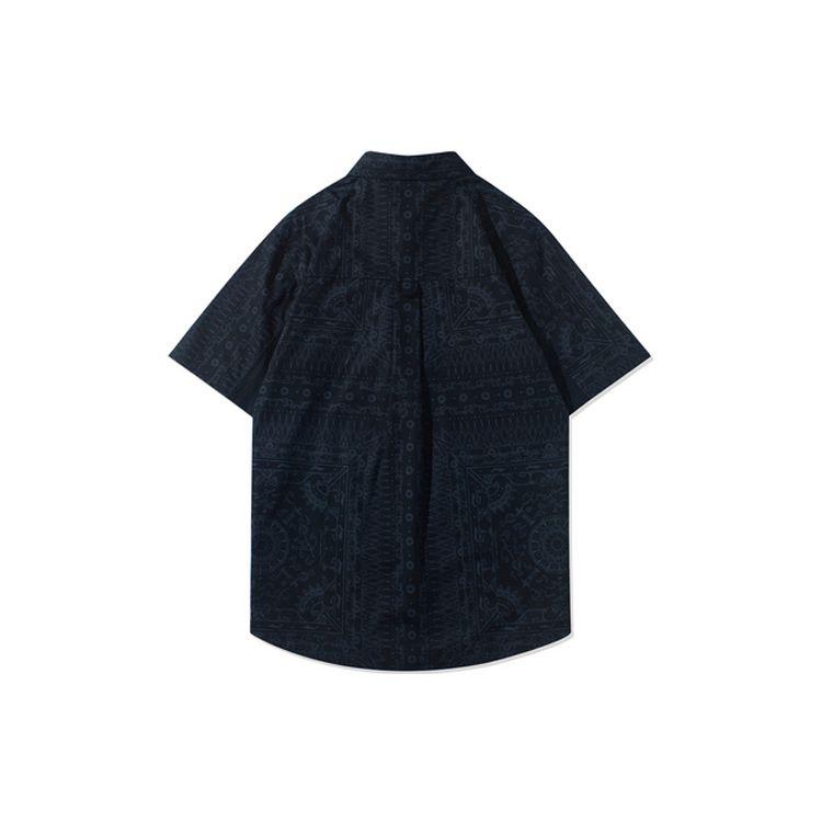 Li Ning Mogao Caves Element Printed Short Sleeve Shirt Men Shirts Black ASHR067-1