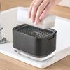 Soap Dispenser with Sponge Holder PP PET Press Type Soap Box for Cloth Dish Kitchen Cleaning Black