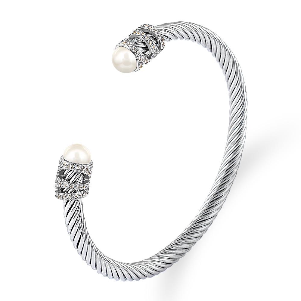 European and American Twisted Wire Gold Opening Bracelet, Brick Bracelet, Cable Wire Rope Bracelet 2026