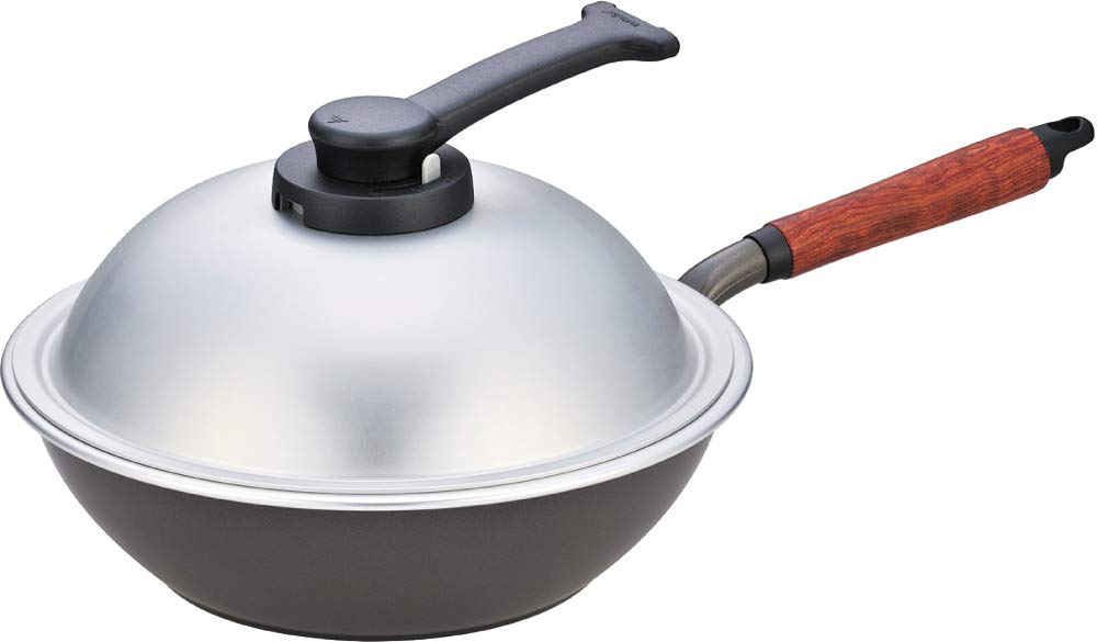 

Hokuriku Aluminum WPL28IH Lightweight Wok, Wu Wen Pan + Induction Cooktop, 28cm, Cam Night Gray
