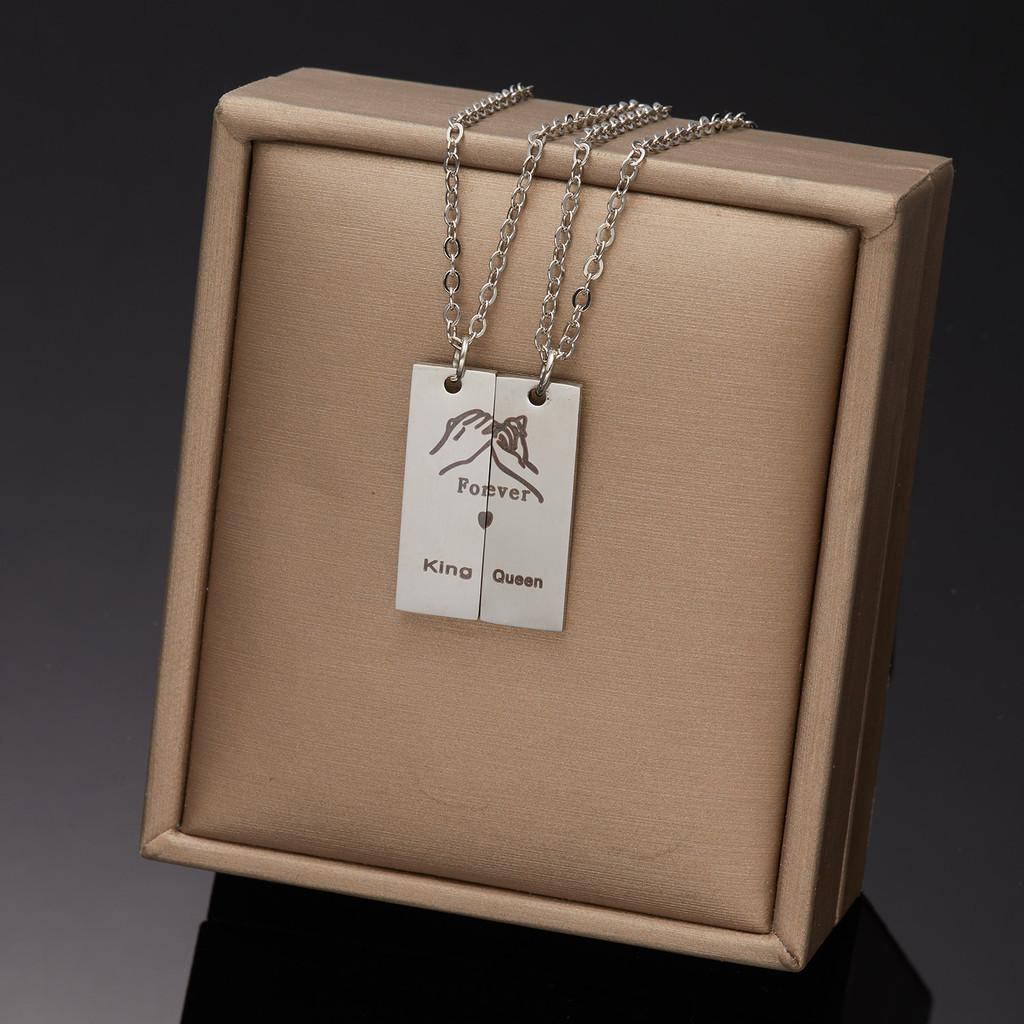 Forever Lover Heartshaped Stainless Steel Alphabet Necklace For Couples Valentine Gift