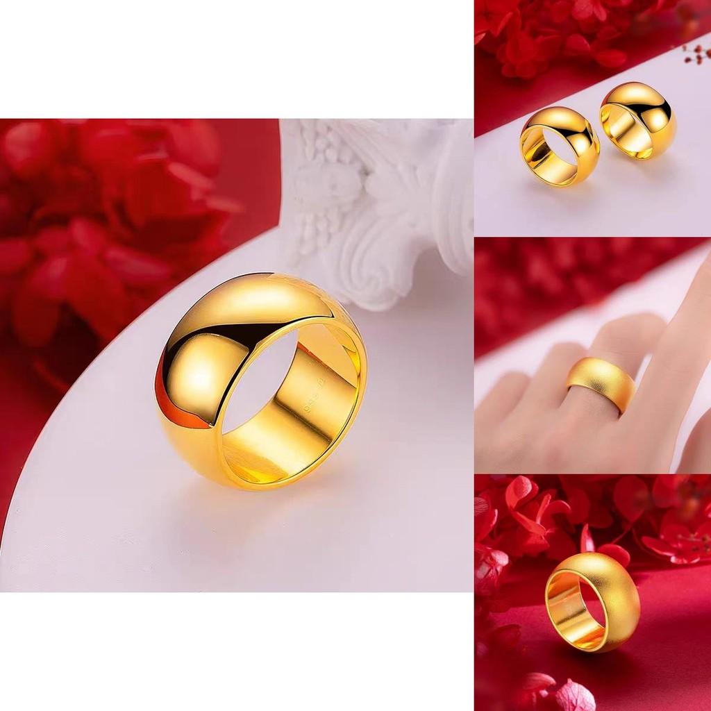Trendy Gold-plated Copper Couple Ring With Smooth And Flawless Finish Perfect For Gift Giving And Celebrating Love