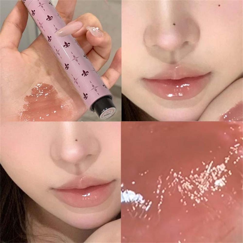 Smile Mulberry Purple Solid Lip Gloss Moisturizing Nourishing Water-gloss Mirror Glass Lip Tint Lipstick Dewy Lip Glaze  Makeup