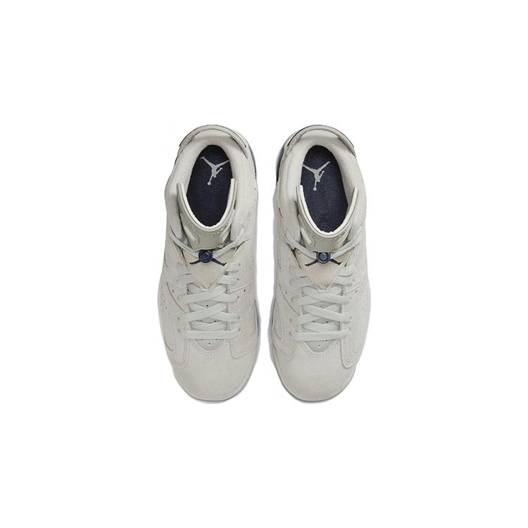 Air Jordan 6 Retro GS Georgetown Kinder-Sneakers Grau Magnet College-Navy 384665-012