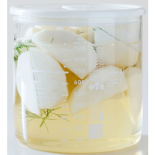 Iwaki Heat-Resistant Glass Vegetable & Vinegar Container, 950ml, T713MV-W