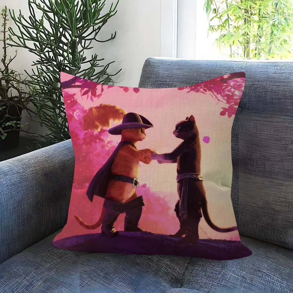 Movie P-Puss Anime In B-Boots Cushion Cover Pillow Cover Decor Pillowcase Printed Cushion Case For Couch