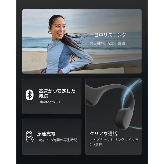 Shokz OpenRun Bone Conduction Headphones Bluetooth Wireless Open-Ear Headphones Sports Magnetic Charging Black