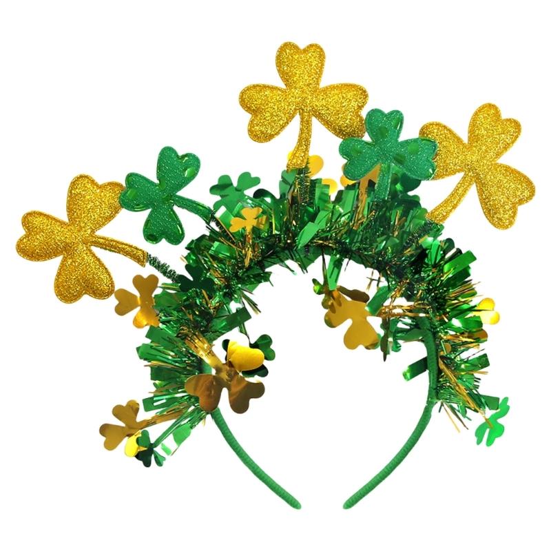 Festival Shamrock Striped Headband for Patrick's Day Ideal for Parties Decorations and Favors Headbands