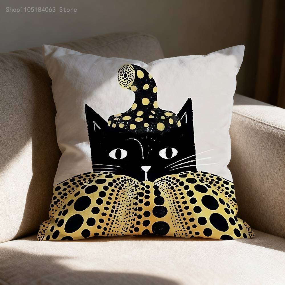 Art Y-Yayoi Pumpkin Polka Pillow Case For Sofa Decor Car Office Room Printing Cushion Cover Decorations and Protector