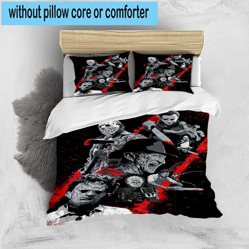 3PCS Halloween Horror Night 3pcs Bedding,Including 3PCS Duvet Cover And 2pcs Pillowcases Perfect for Christmas,Ideal for Bedroom, Dormitory
