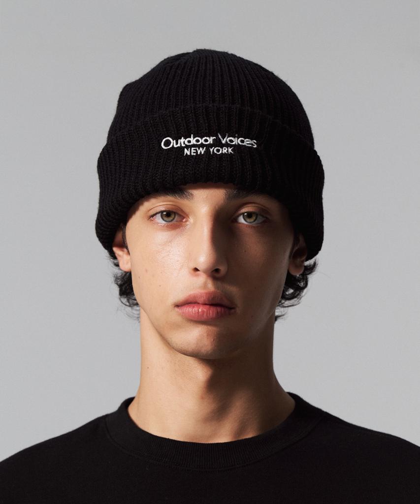 Ausdoeoboiseu Classic Logo Ny Cuff Beanie (Black)