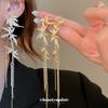 Silver Needle Bamboo Leaf Fringed Metal Earrings New Chinese Fashion Temperament Earrings Earrings Earrings Earrings Design Sense Niche