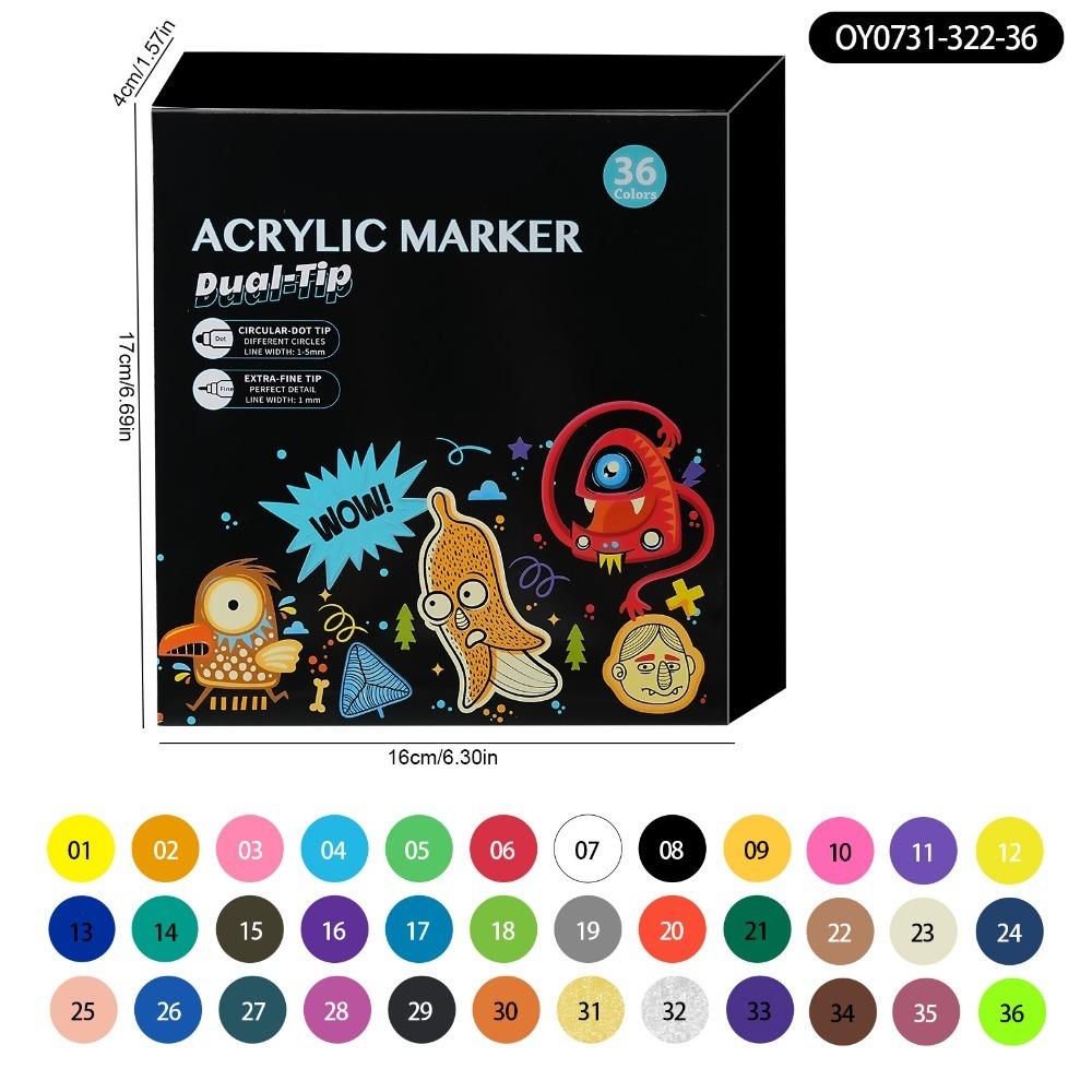 Quick-Drying Acrylic Paint Markers Student Colored Pen School Office Writing Stationery