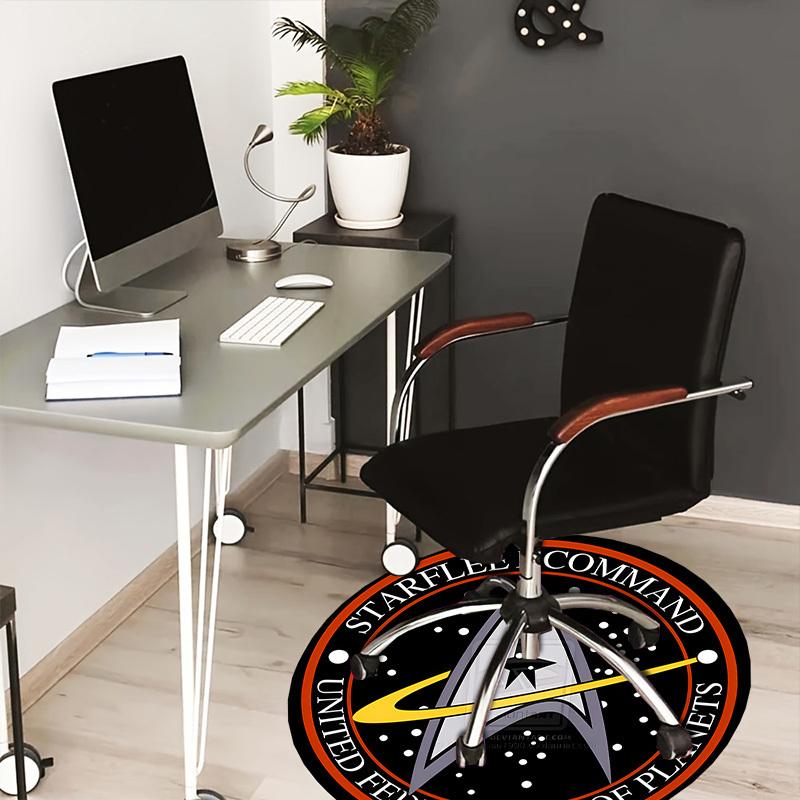 

1pc Starfleet Command Logo Round carpet, Made of Polyester,Perfect for Decorating Office Chairs, Living Rooms,fplt217 80cm by 80cm