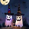 Halloween Decoration Flashing Light LED Skull Festival Dress Up Glowing Wizard Hat Lamps Hanging Decoration Kid Gift