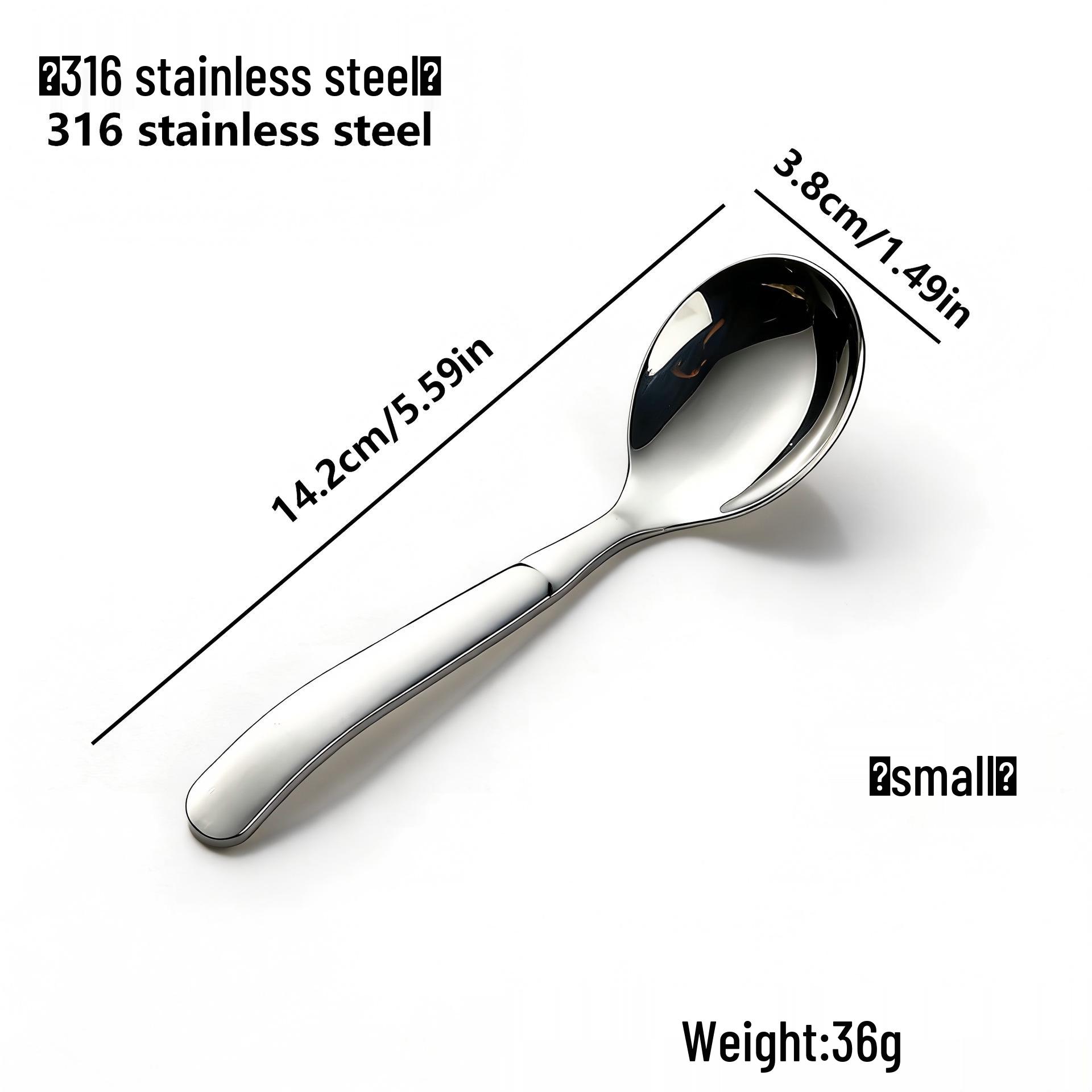 Liang Sheng Thickened 316 Stainless Steel Flat-Bottom Soup and Seasoning Spoon