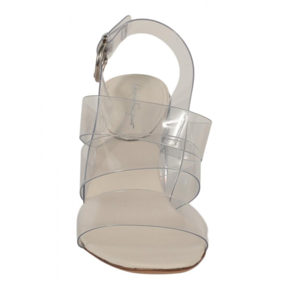 Salvatore Ferragamo Trezze 85 Sandal White Transparent