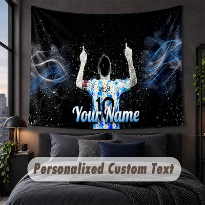 Personalisierte Namens-Text-Wandbehang, Dekorative Lionel Messi Wanddekoration, Hintergrund-Wandbehang für Zuhause Schlafzimmer