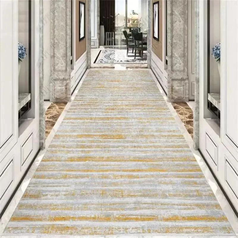 European Style Customizable Corridor Carpet Porch Stairway Aisle Long Runner Rug Room Balcony Large Area Passageway Non-slip Mat