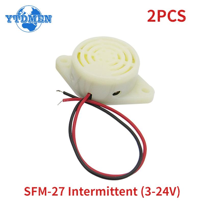 2PCS Buzzer SFM-27 Active Buzzer High-decibel 3-24V 12V 95DB Electronic Buzzer Beep Alarm Intermittent, for Arduino