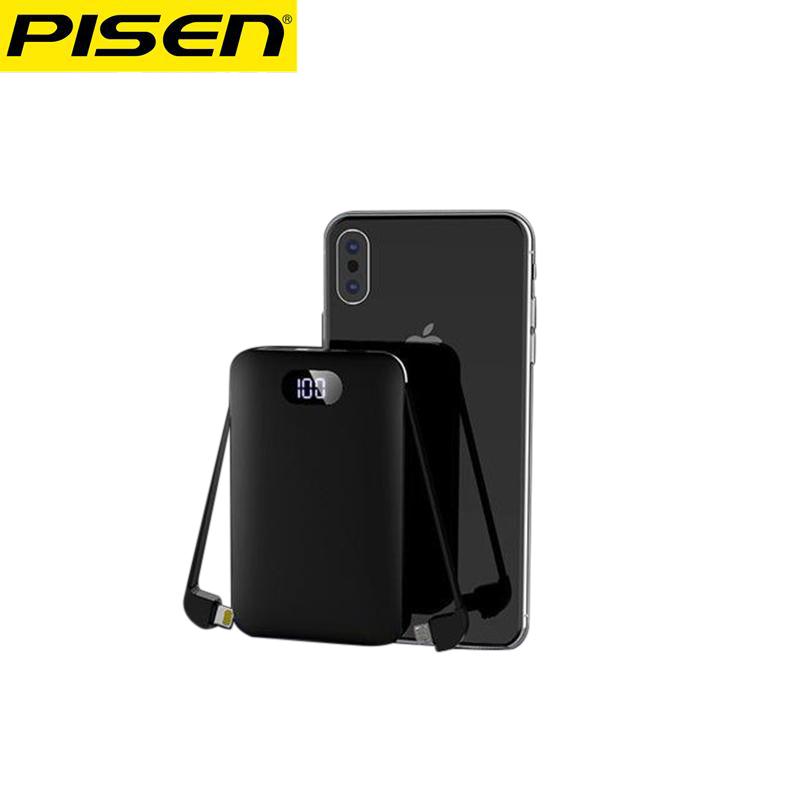 

Pisen 8000mah Power Bank поставляется с зеркальным цифровым дисплеем Mobile Power Mini Portable Power Bank