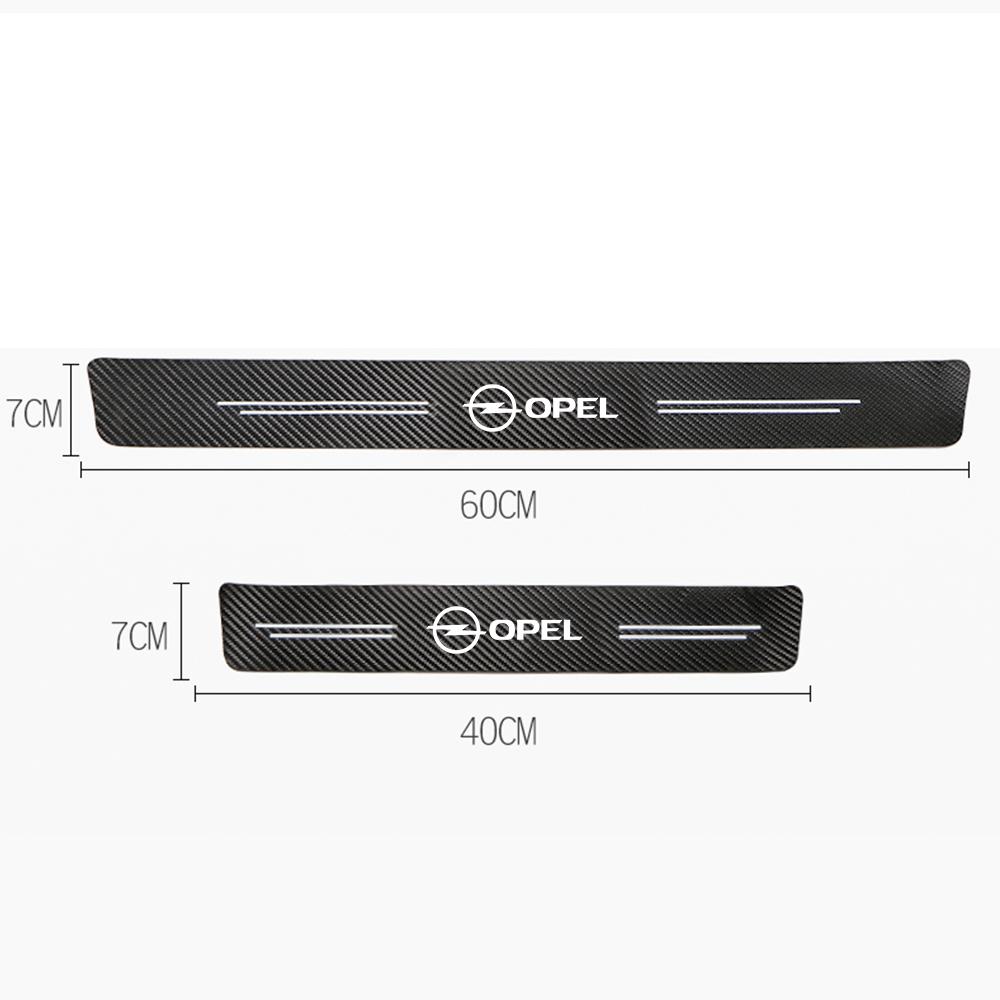4pcs car stickers door UYKC65 sill strips pedals carbon fiber decorative strips For Opel Astra G H J F K Insignia Vectra C D Zafira