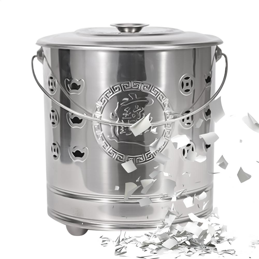 Burn Barrels For Outside Paper Burner Portable Stainless Cage With Lid Fire Hook And Liner Safe For Patio Garden Balcony Deck