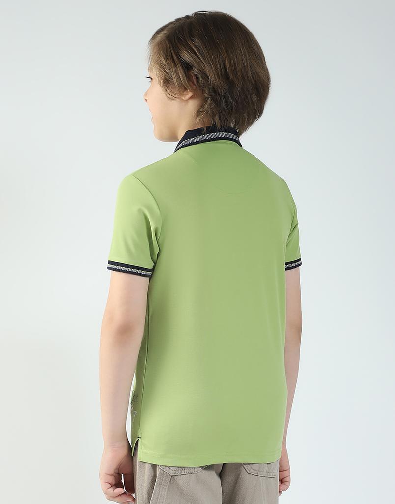 MONTE CARLO Boys's Regular Fit Printed Polo Half Sleeve T-Shirt