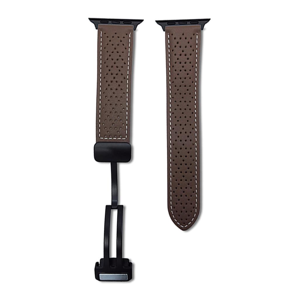 Ersatzarmband für Apple Watch Serie 10 9 8 7 SE 6 5 4 3 2 1 42mm 41mm 40mm 38mm Magnetverschluss Echtes Leder Uhrenarmband