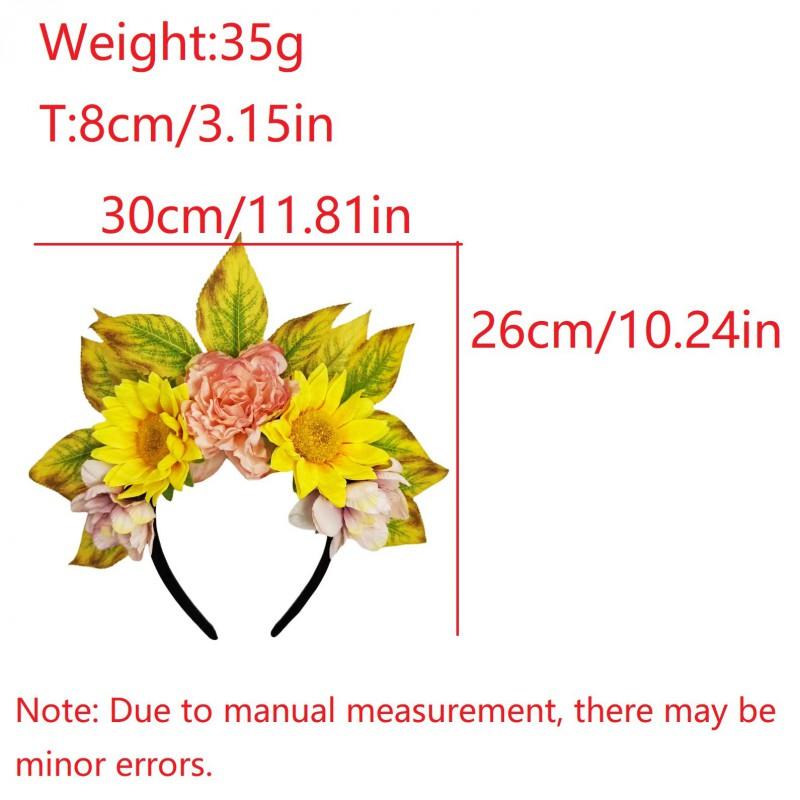 Sonnenblumen Erntefest Stirnband Künstliche Blume Blatt Haaraccessoire Thanksgiving Aufführung Damen