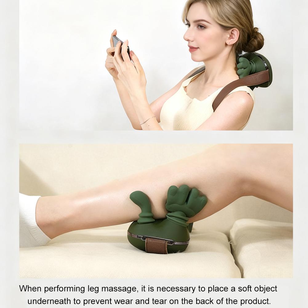 Wireless Portable Neck and Shoulder Massager with Heat, Lightweight Neck Back Massager with Deep Kneading, Simulate Hand Massage