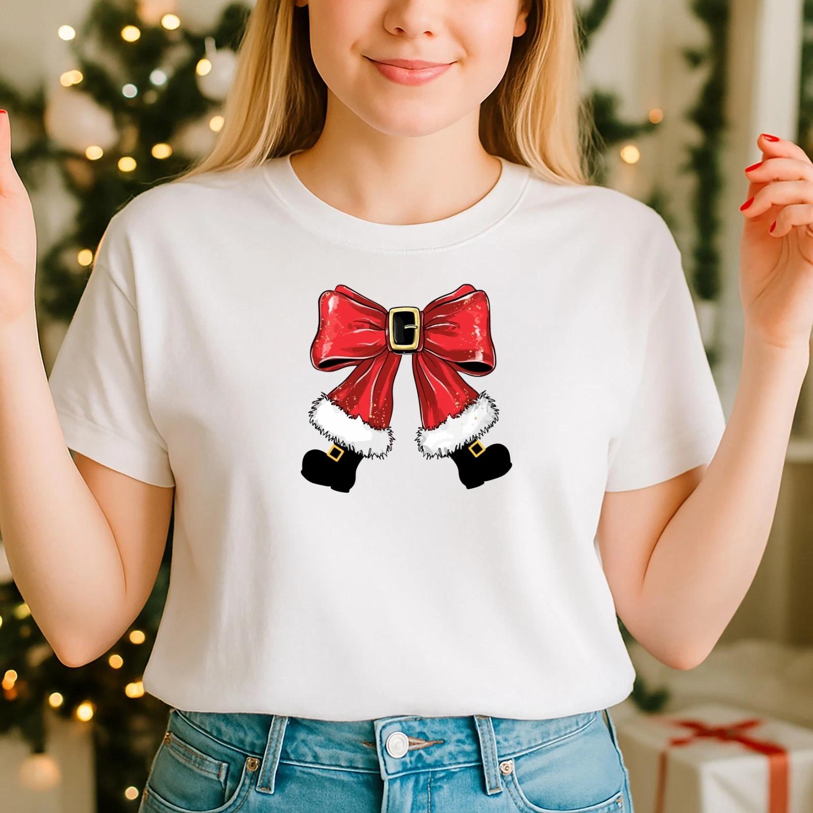 2025 Christmas unisex tshirt,Night before Christmas Family,Santa Bow (CH) S