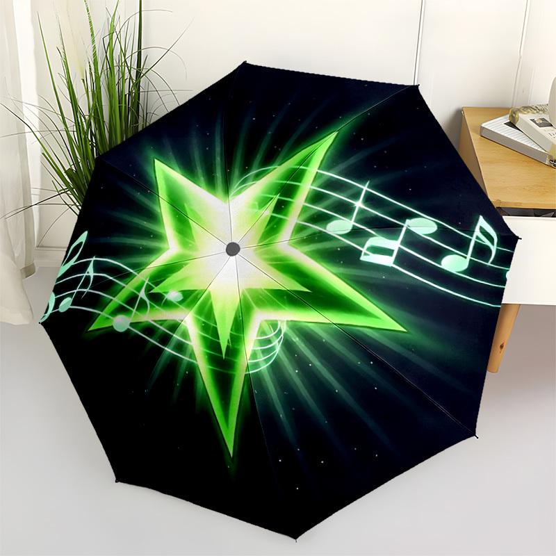 1pc Starlight Melody Celestial Harmony Automatic Open/Close Umbrella 8-Rib Strong Frame, Portable Travel Umbrella for Women & Men, Birthday Gift