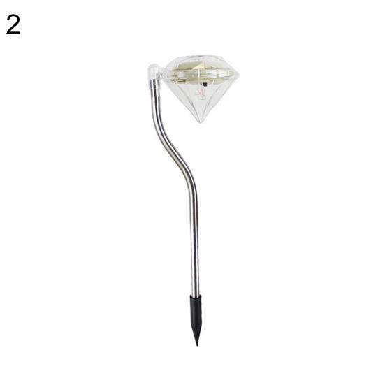 4Pcs Diamond-Shape Solar Stake Lights Garden Powered LED Lawn Yard Decor Lamp