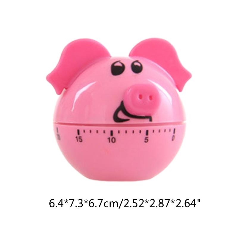 Niedliche Schweinchenform Küchen-Mechanischer Timer Kinder für Zeitmanagement-Erinnerung Neuheit Manueller Kochtimer 60 Minuten Countdo