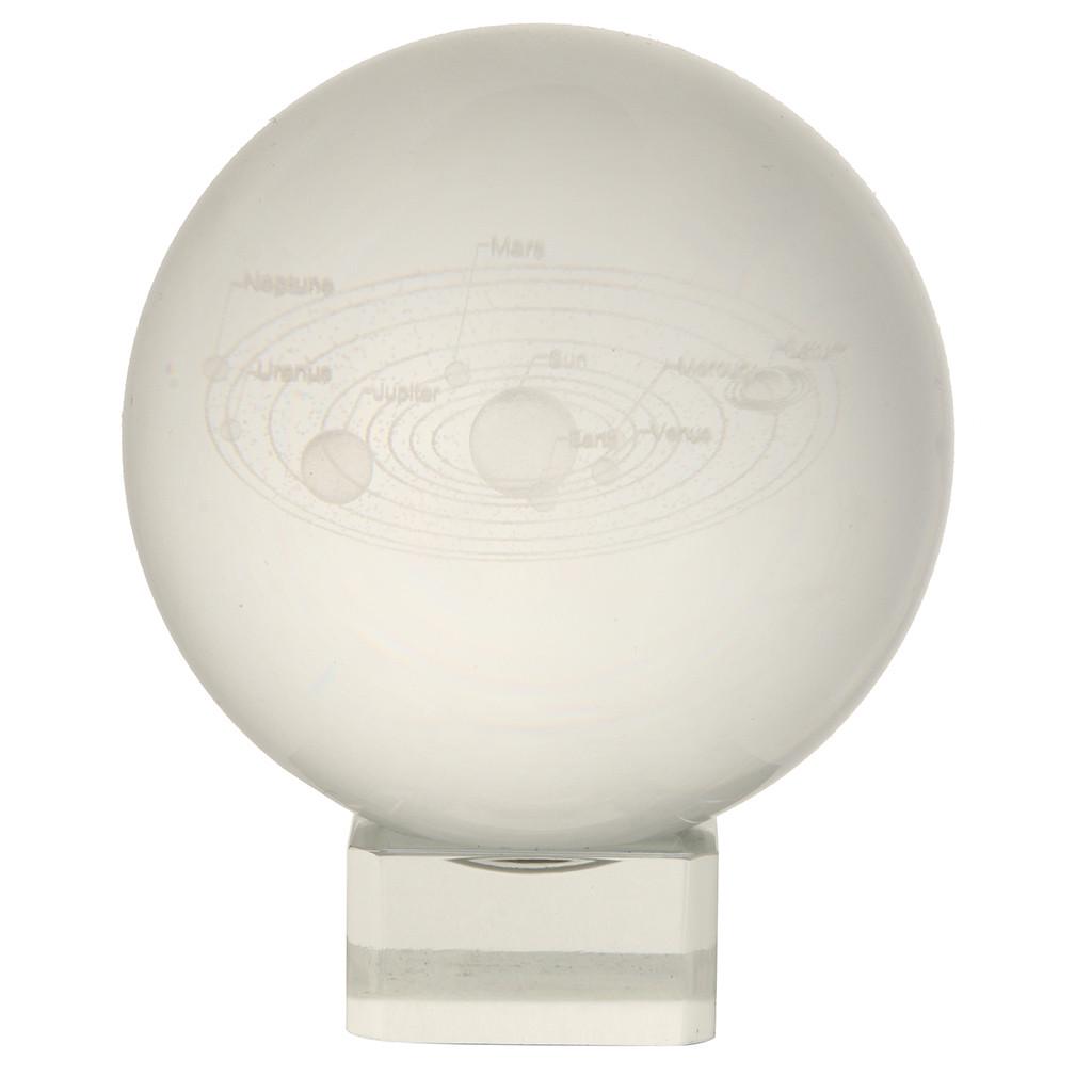  3D Solar System crystal ball Engraved Solar System Miniature Planets Model