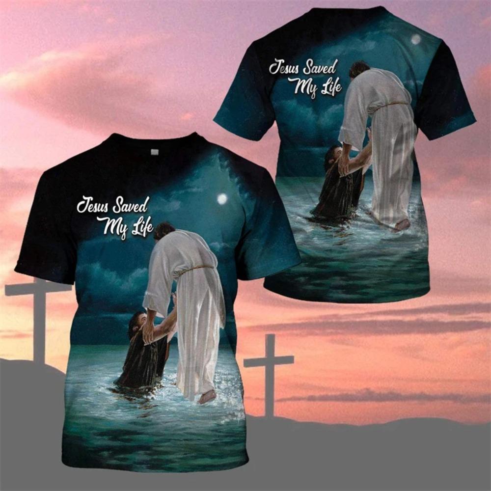 

Summer Men T-Shirt Fashion Jesus God Religion Graphics Christ 3D Printed T Shirts Hip Hop Short Sleeve Streetwear Women T Shirt XXS