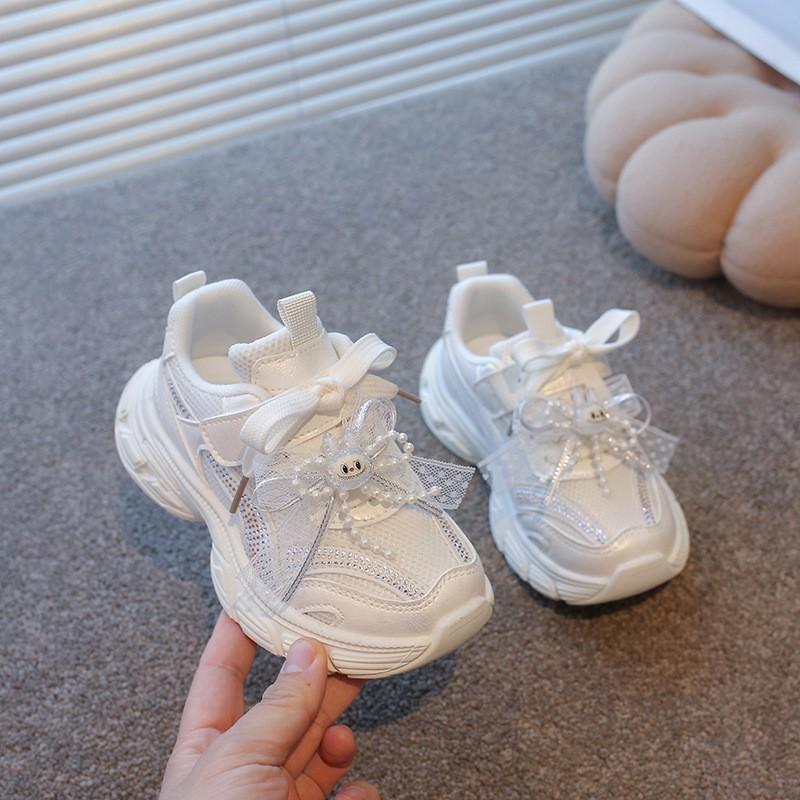 Girls Lightweight Mesh Running Shoes Fall Kids Princess Style Sneakers Comfortable Breathable Sport Footwear