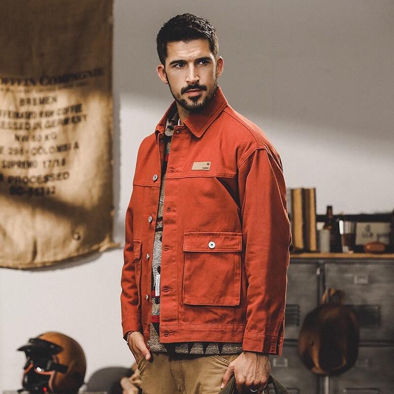 Męska kurtka dżinsowa JIE LEINUO w stylu amerykańskiego retro, ciężka