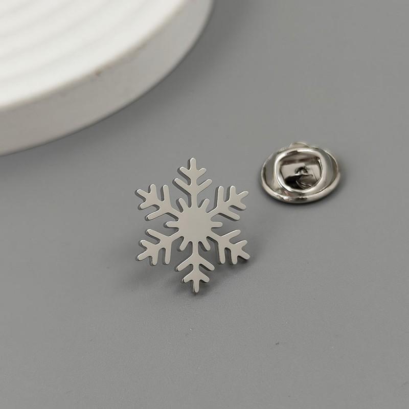 

New Snowflake Brooch Cufflinks Dual-use Fashion Creative Personality Light Luxury Suit Coat Accessories 14k